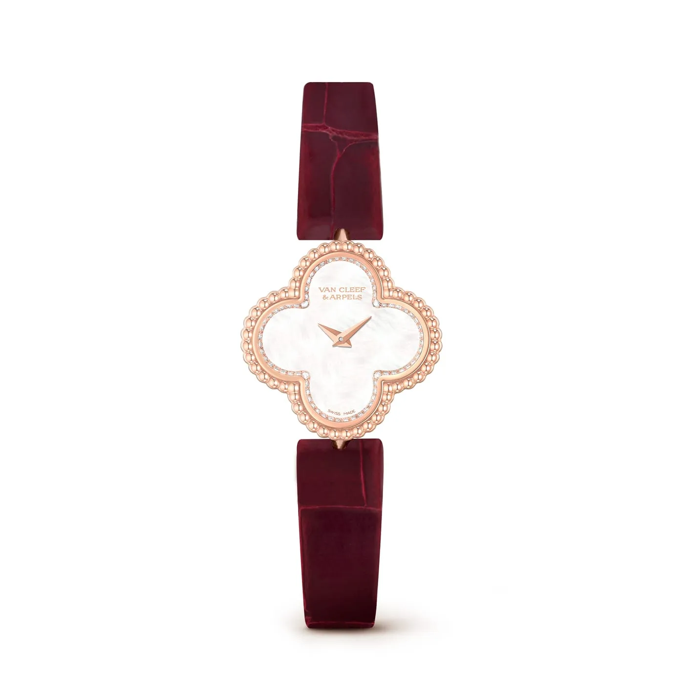Sweet Alhambra fake van cleef dupe watch 18K rose gold Diamond Mother-of-pearl VCARO8WS00