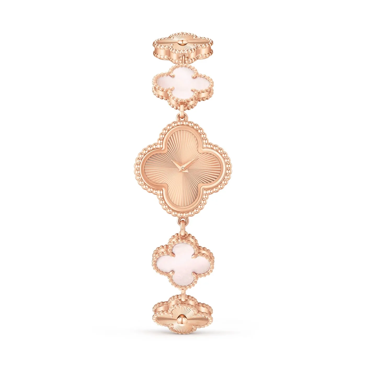 Sweet Alhambra fake van cleef dupe watch 18K rose gold Mother-of-pearl VCARO90100
