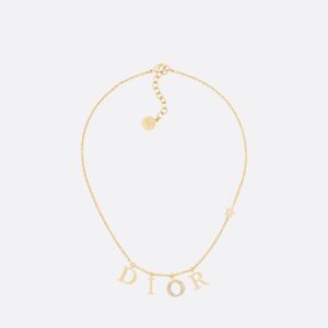 Dio(r)evolution Dior Necklace Gold-Finish Metal and White Crystals