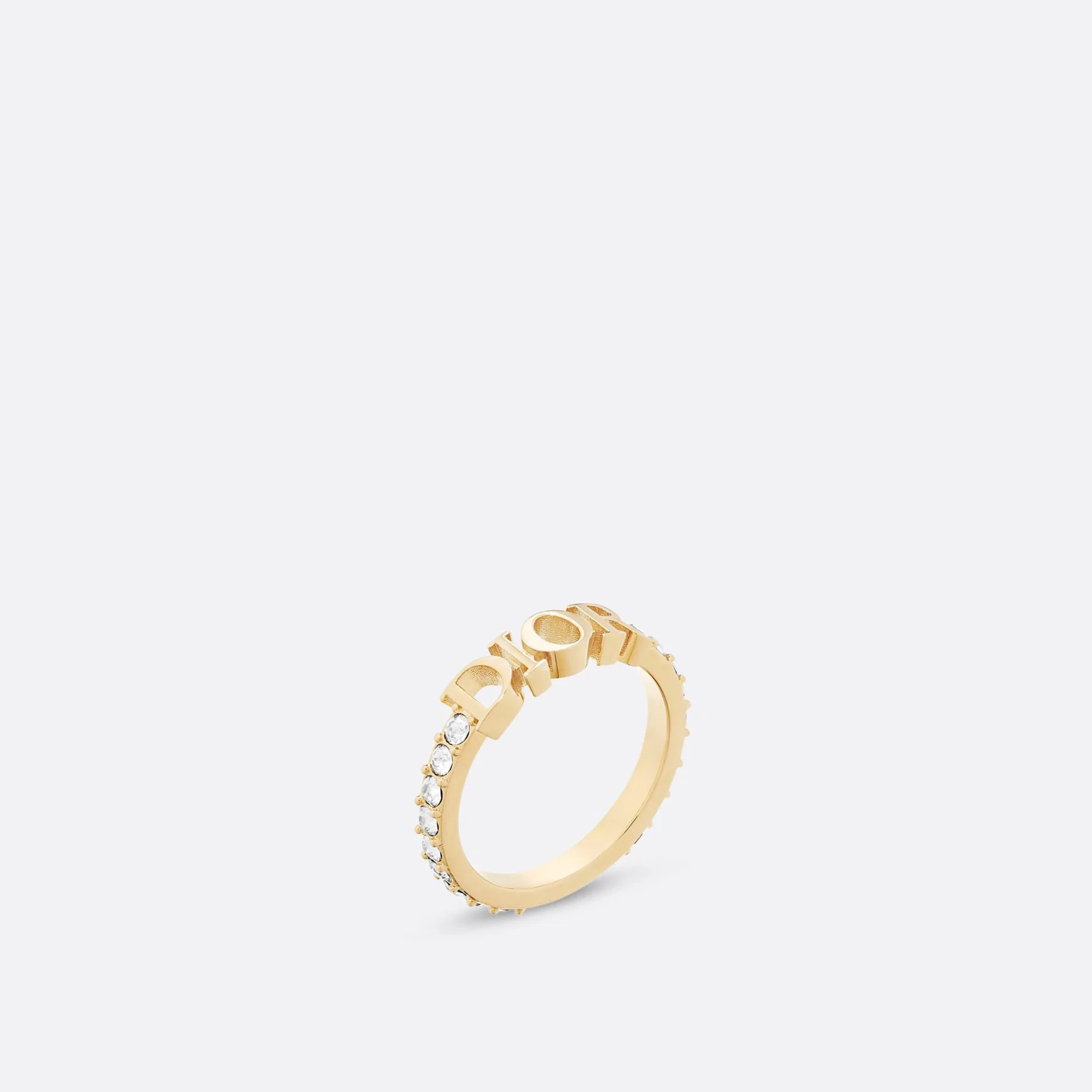 Dio(r)evolution Fake Dior Ring Gold-Finish Metal and White Crystals