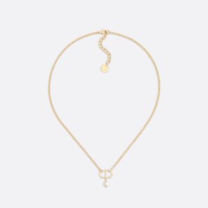 Dior Petit CD Necklace Gold-Finish Metal with a White Resin Pearl