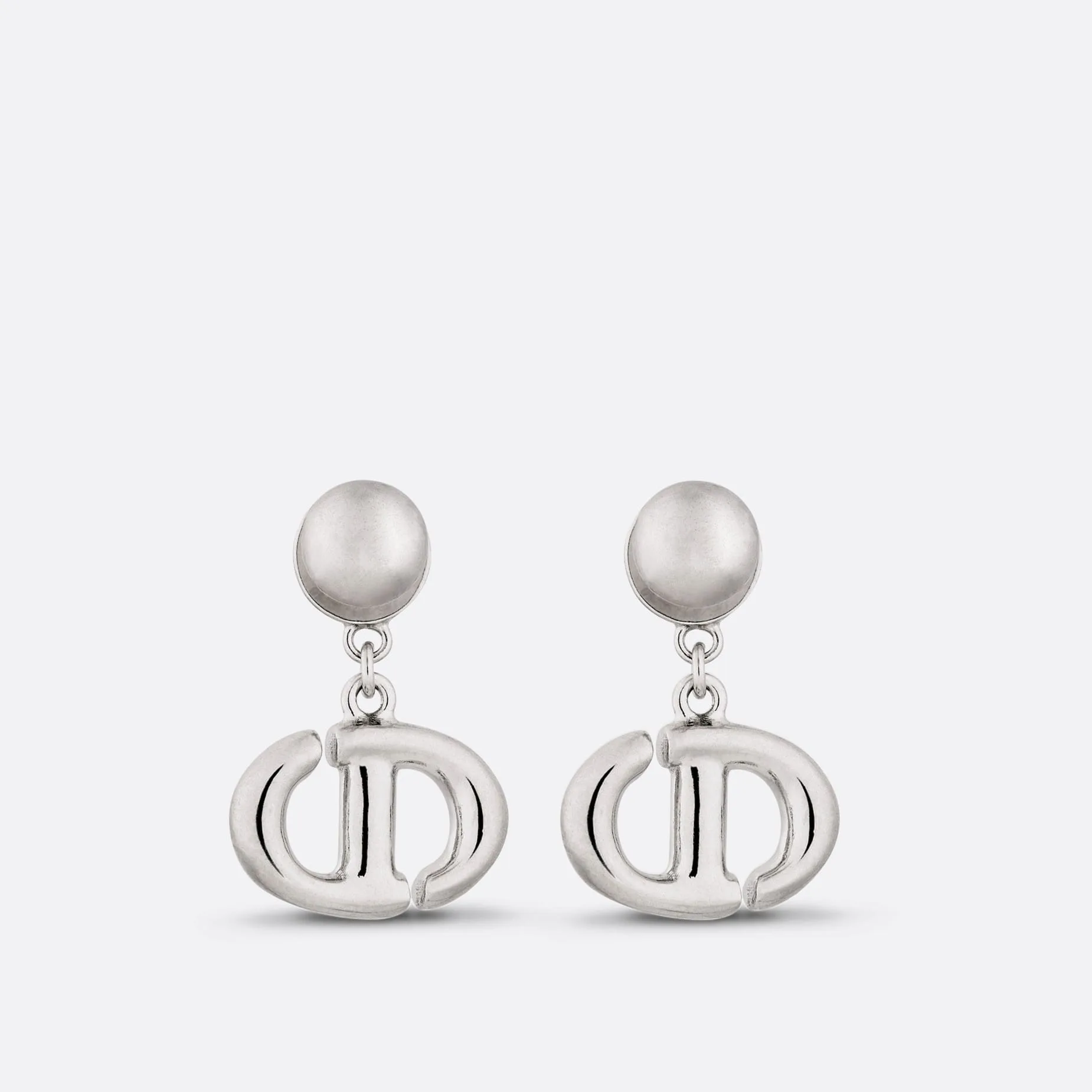 CD Navy Fake Dior Earrings Silver-Finish Metal