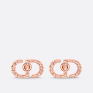 Petit CD Stud Dior Earrings Pink-Finish Metal and Pink Crystals