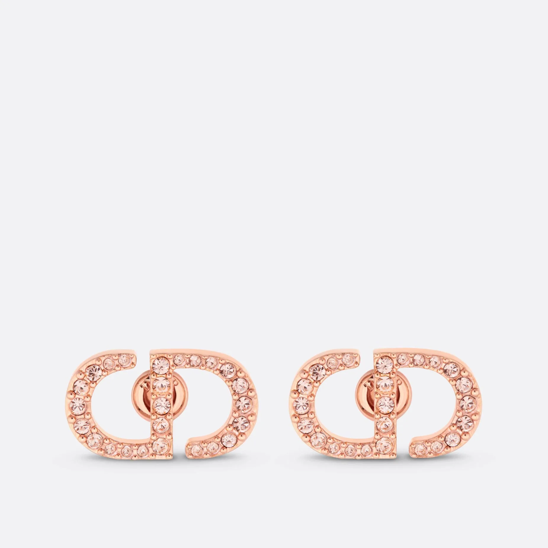 Petit CD Stud Fake Dior Earrings Pink-Finish Metal and Pink Crystals