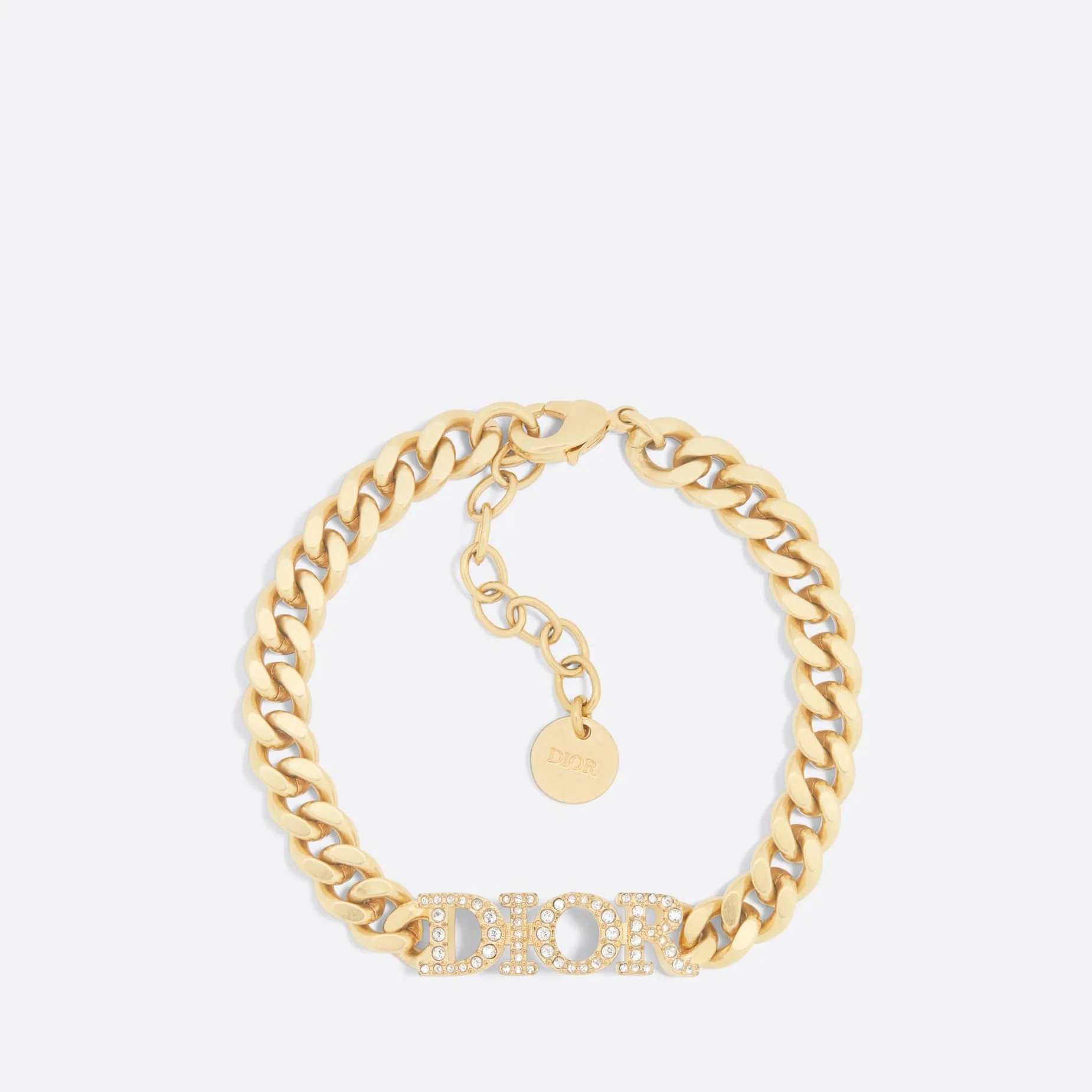 Dio(r)evolution Fake Dior Bracelet Gold-Finish Metal and White Crystals