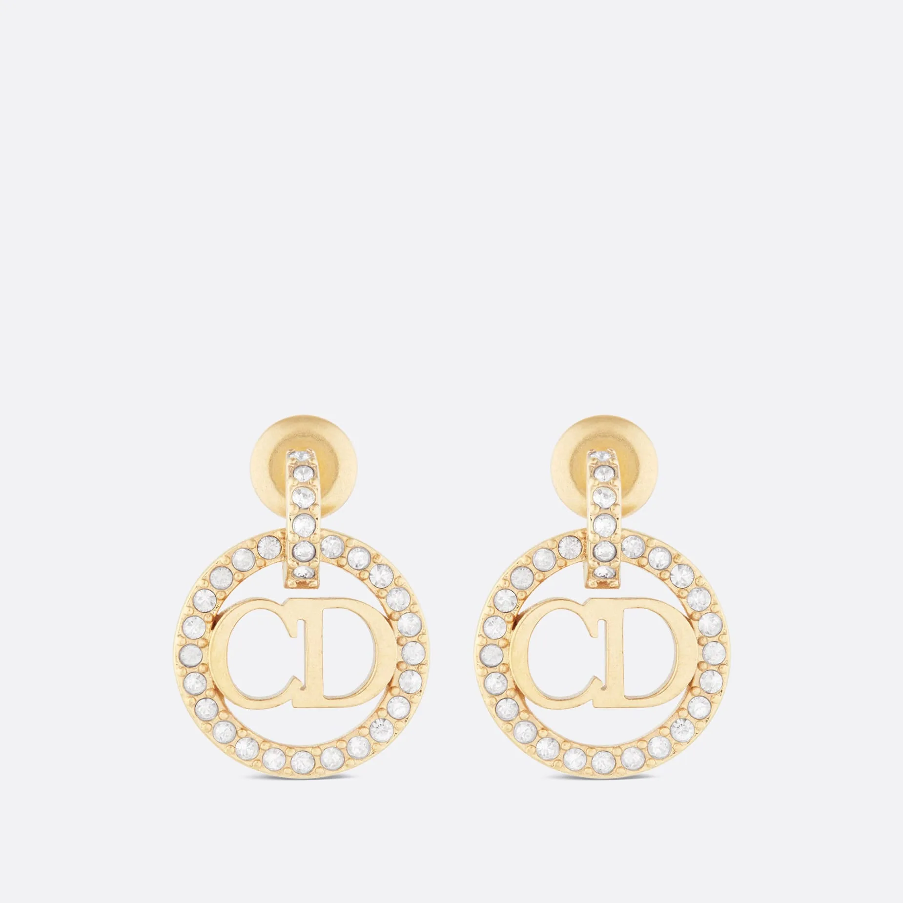 Clair D Lune Fake Dior Earrings Gold-Finish Metal and Silver-Tone Crystals