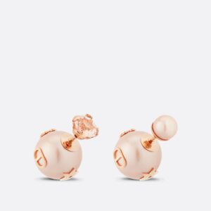 Dior Tribales Earrings Pink-Finish Metal with Pink Resin Pearls and a Pink Crystal