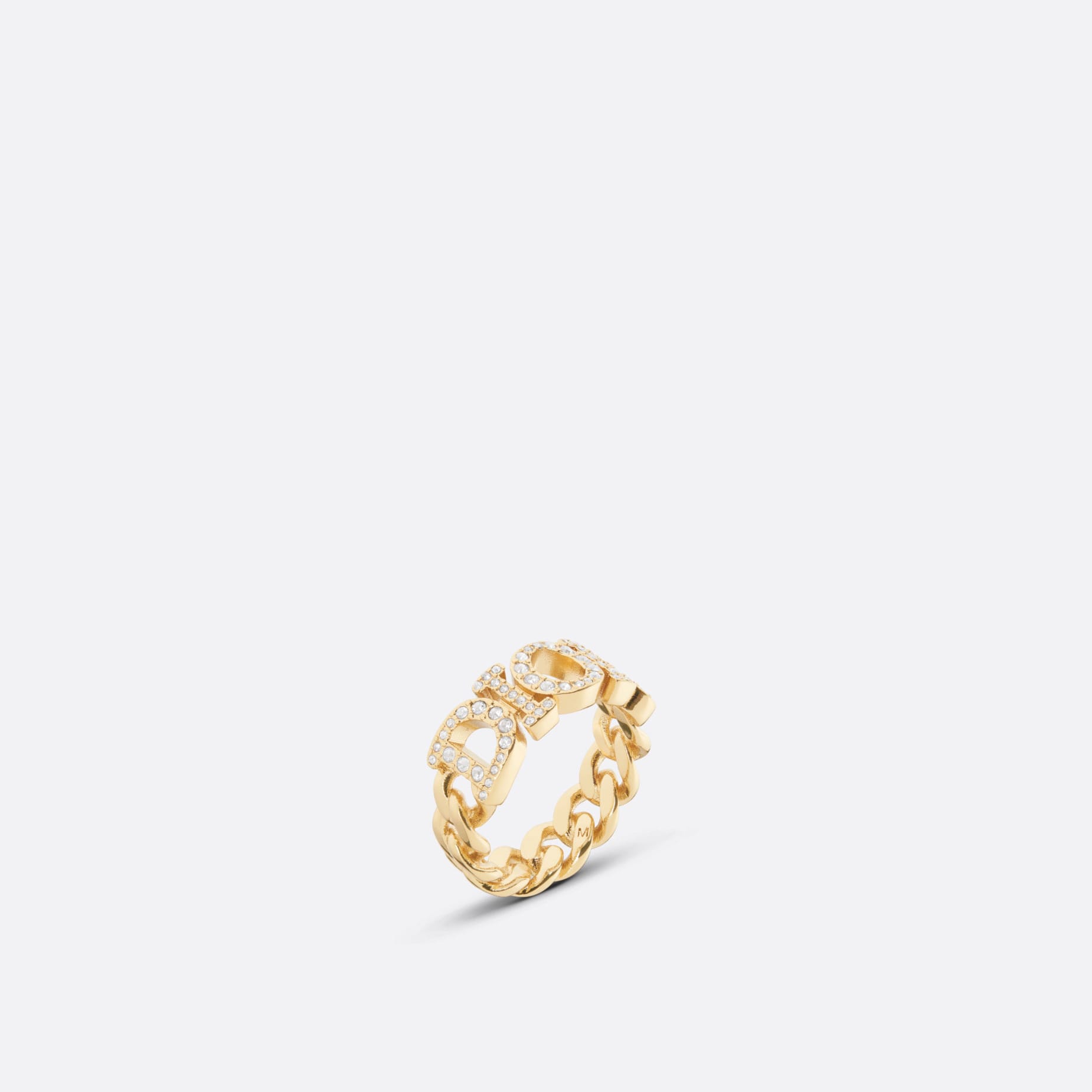 Dio(r)evolution Fake Dior Ring Gold-Finish Metal and White Crystals