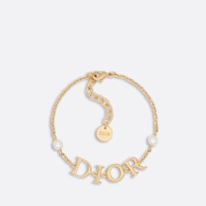 Dio(r)evolution Dior Bracelet Gold-Finish Metal and White Resin Pearls