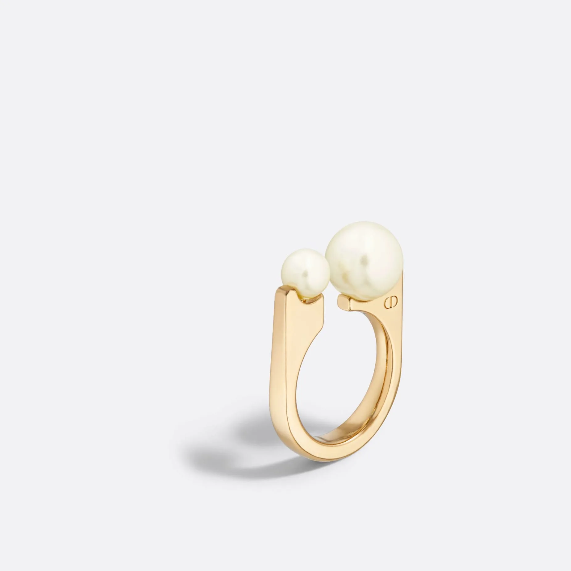 Fake Dior Tribales New Look Ring Gold-Finish Metal and White Resin Pearls