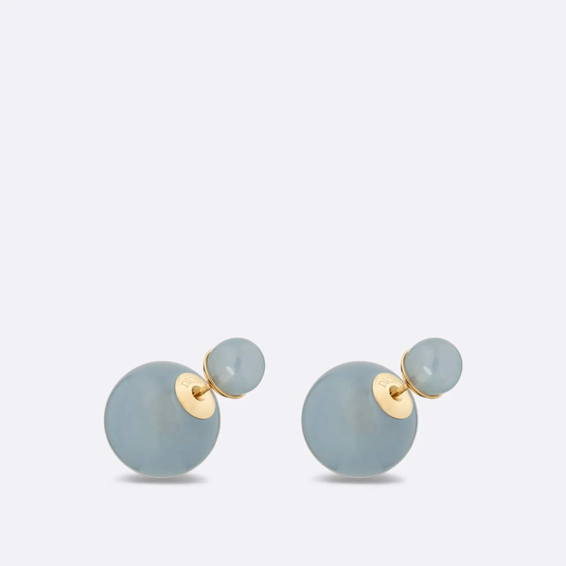 Fake Dior Tribales Earrings Gold-Finish Metal and Sky Blue Resin Pearls