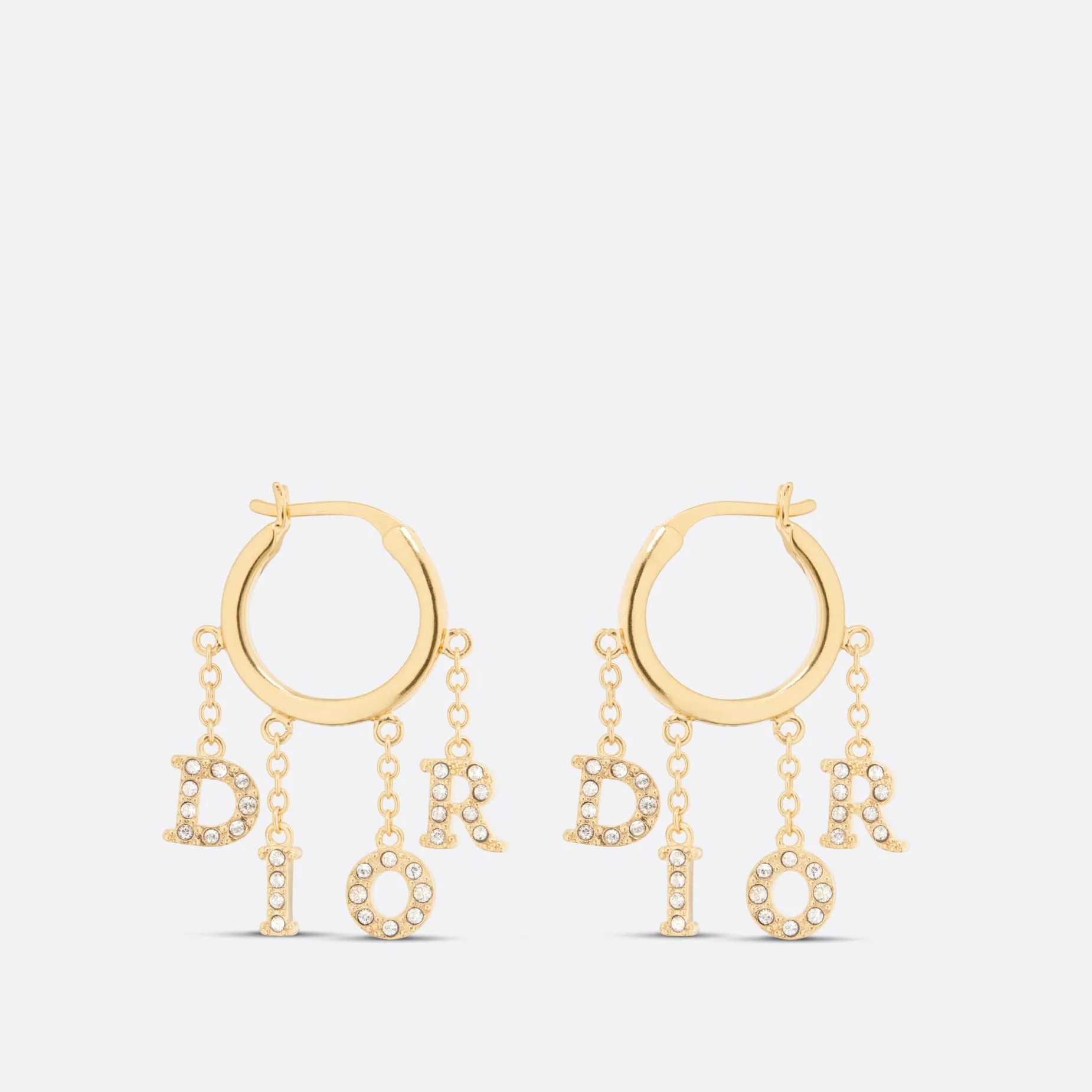 Dio(r)evolution Fake Dior Earrings Gold-Finish Metal and Silver-Tone Crystals