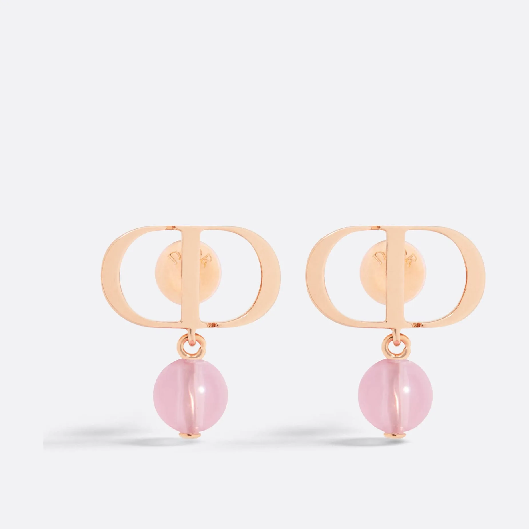 Petit CD Fake Dior Earrings Pink-Finish Metal and Cadmium Pink Resin Pearls