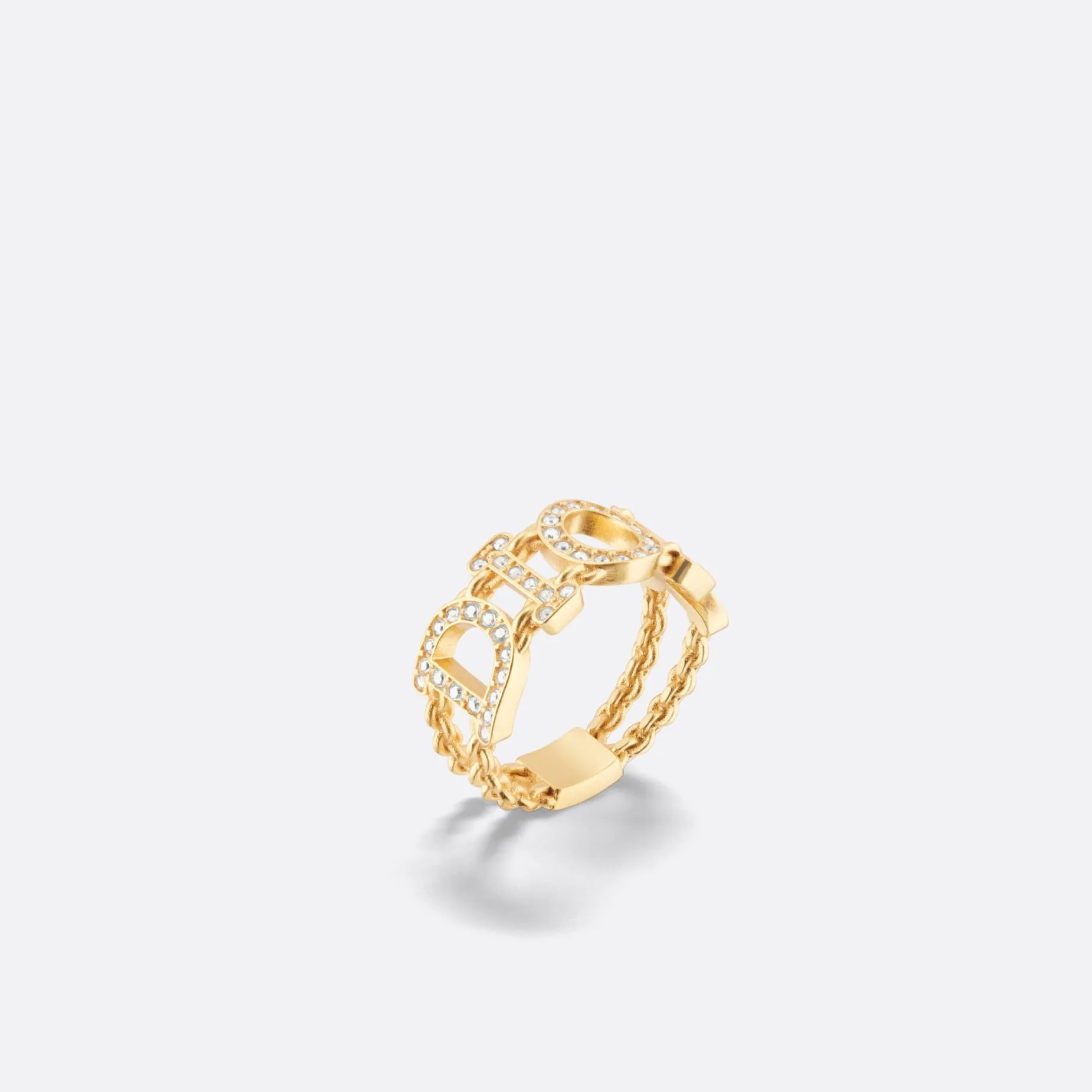 Dio(r)evolution Fake Dior Ring Gold-Finish Metal and Silver-Tone Crystals