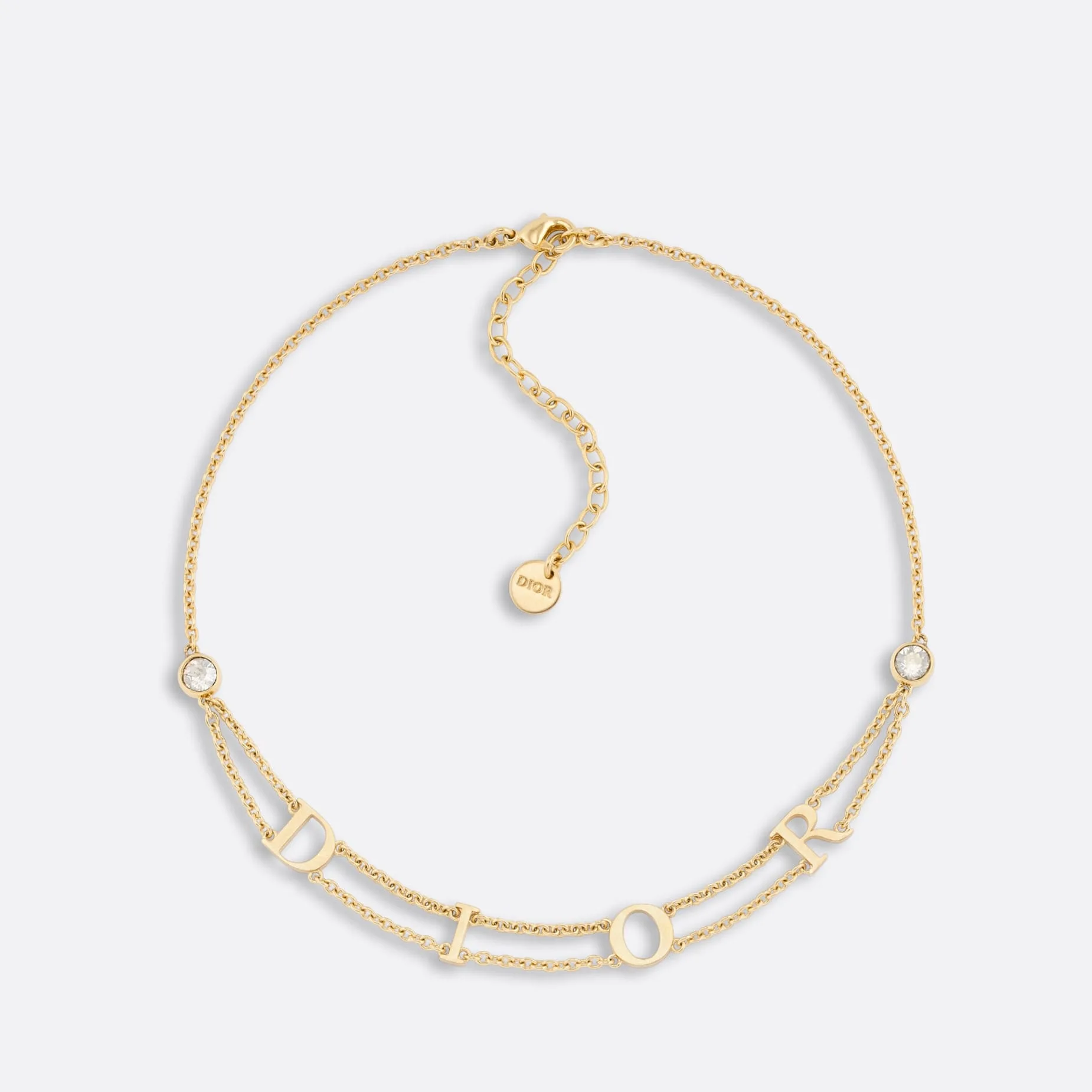 Dio(r)evolution Fake Dior Necklace Gold-Finish Metal and Silver-Tone Crystals