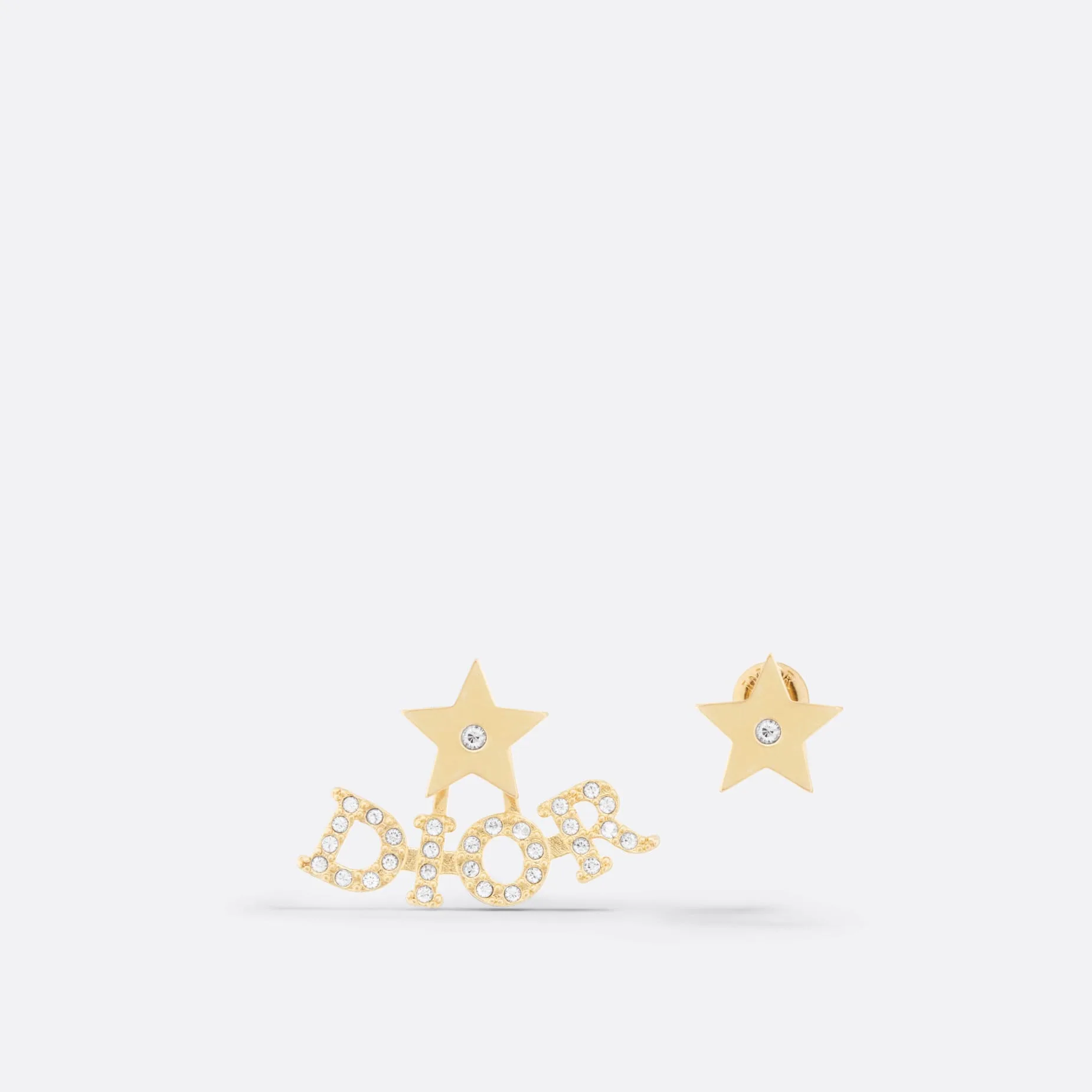 Dio(r)evolution Fake Dior Earrings Gold-Finish Metal and Silver-Tone Crystals