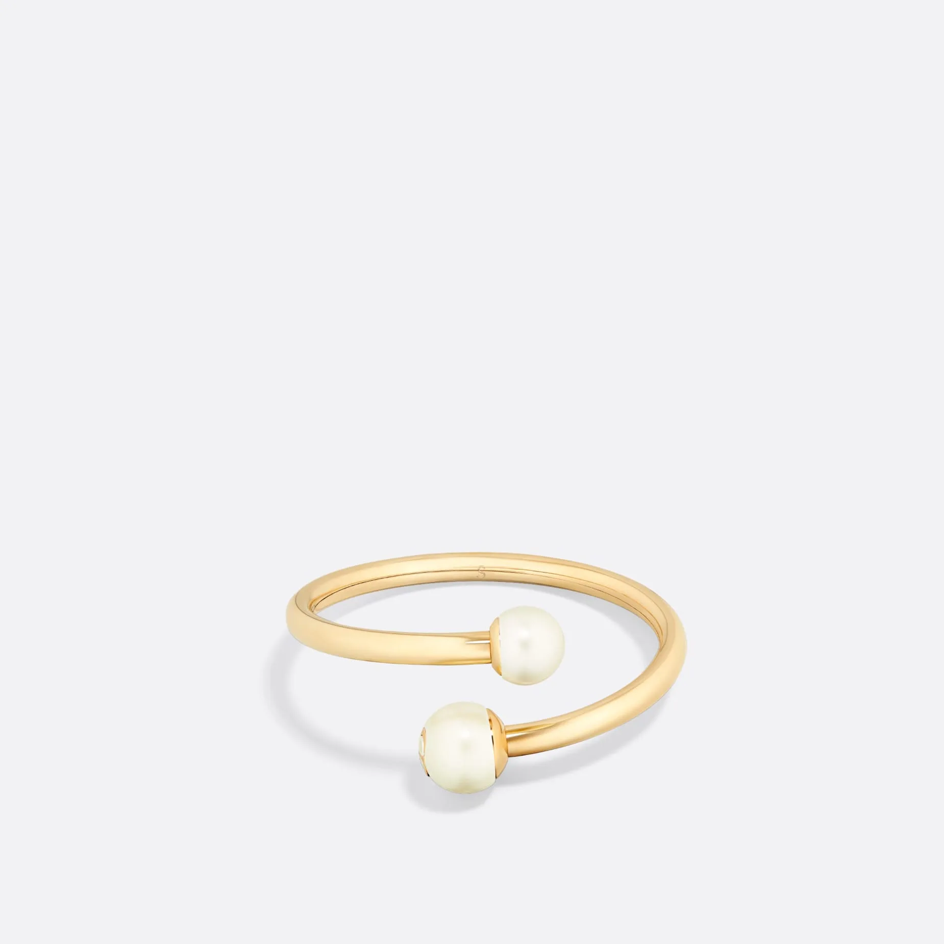 Fake Dior Tribales Balloon Bangle Matte Gold-Finish Metal and White Resin Pearls