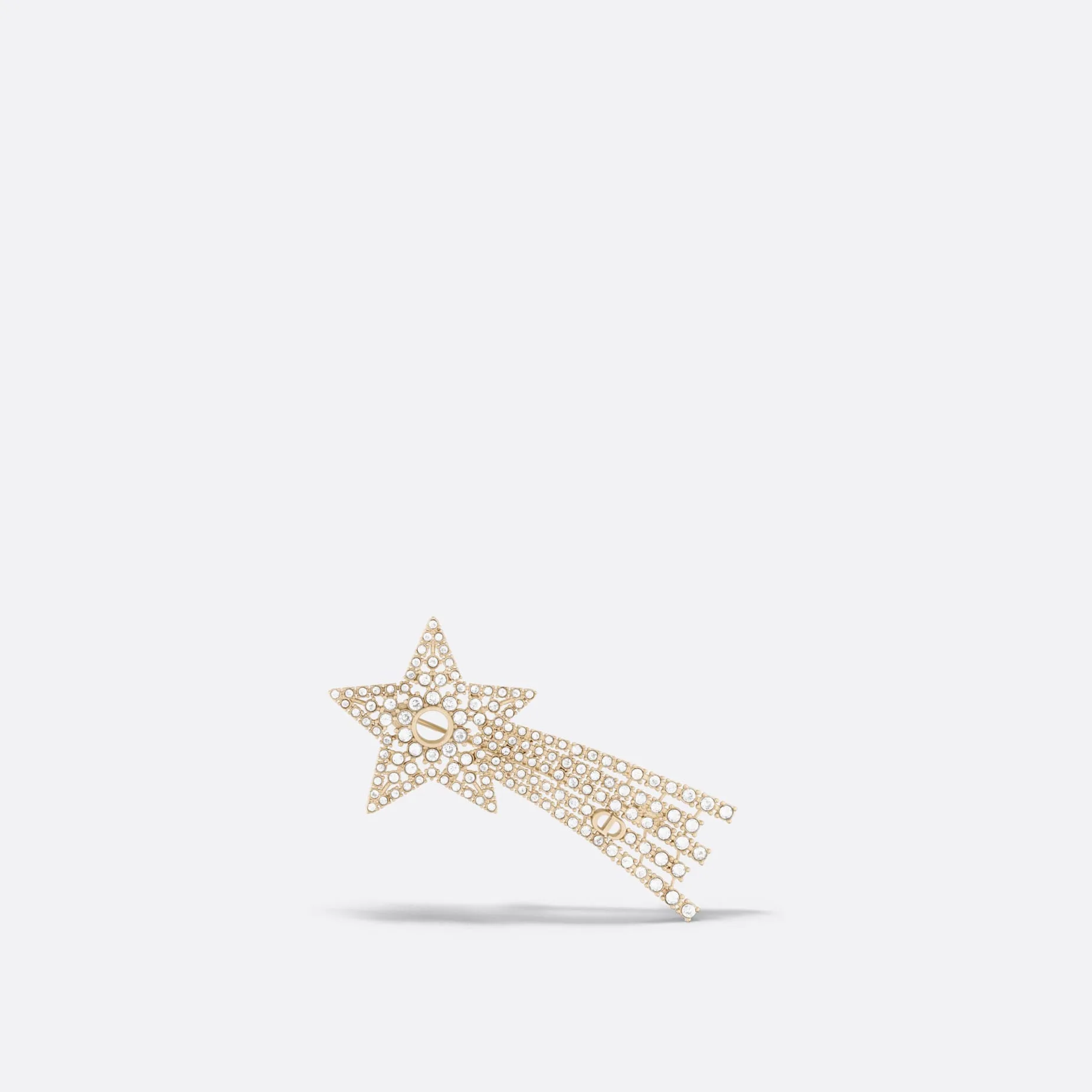 Fake Dior Night Herbarium Brooch Matte Gold-Finish Metal and Silver-Tone Crystals
