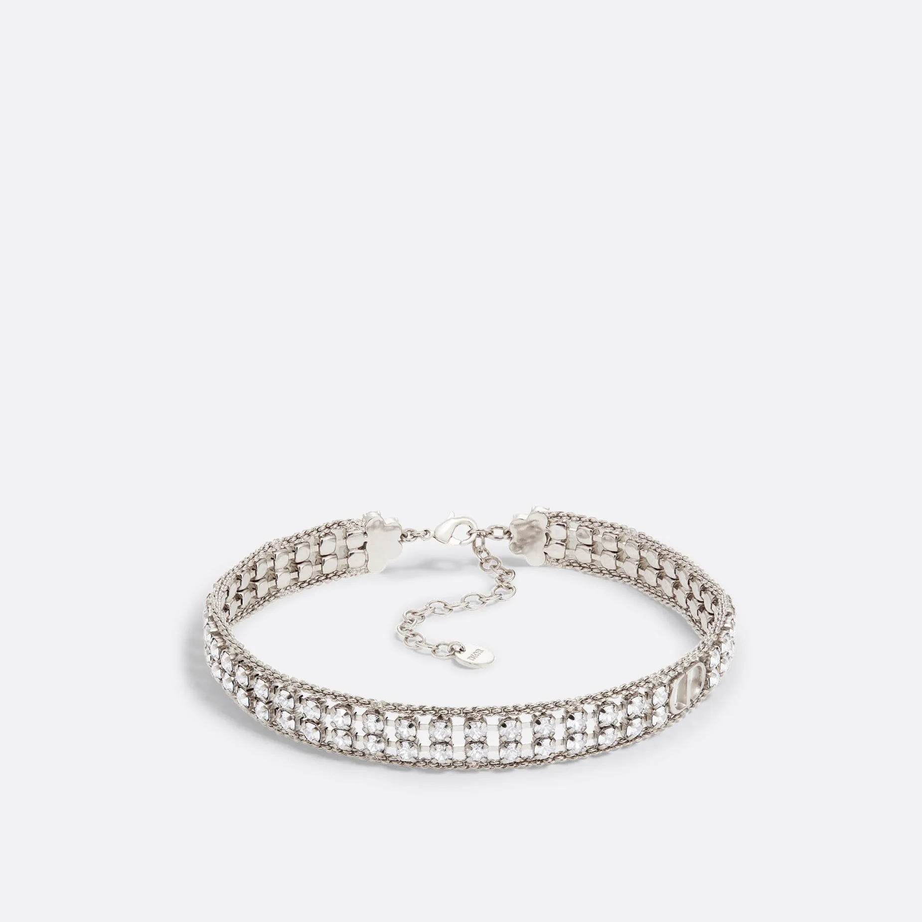 Fake Dior Sparkle Choker Palladium-Finish Metal and Silver-Tone Crystals