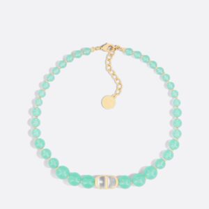 Dioriviera 30 Montaigne Choker Gold-Finish Metal and Aquamarina Resin Pearls