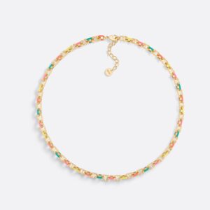 Dior Petit CD Necklace Gold-Finish Metal and Multicolor Lacquer