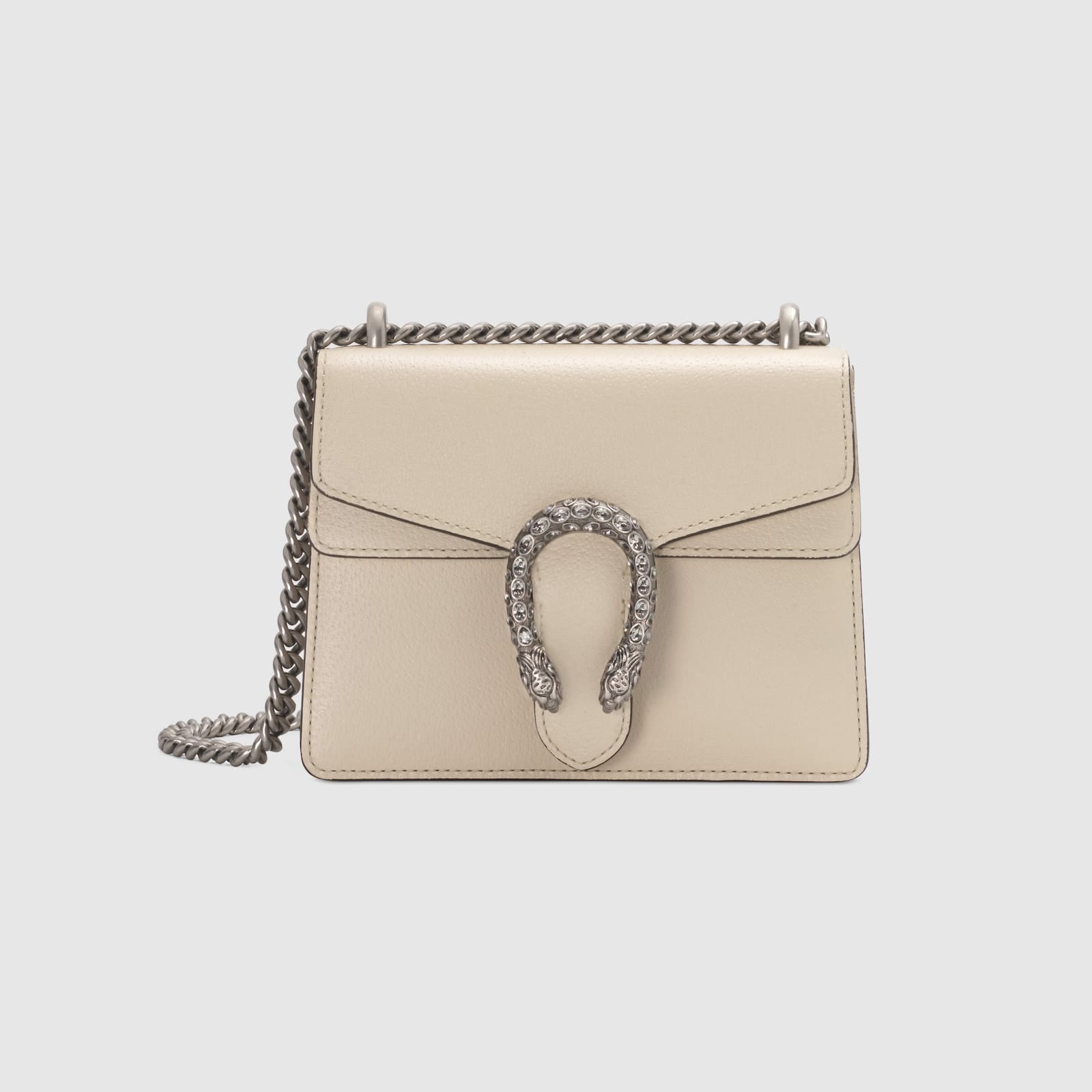 Replica Designer Bags Gucci replica Dionysus mini leather bag white leather