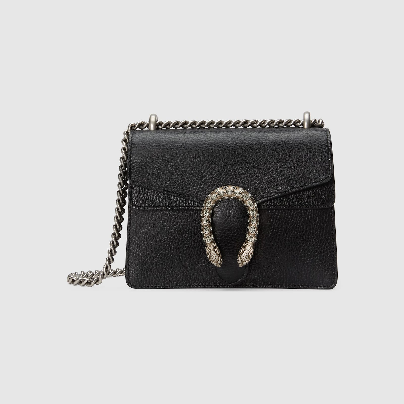 Replica Designer Bags Gucci replica Dionysus leather mini bag black leather