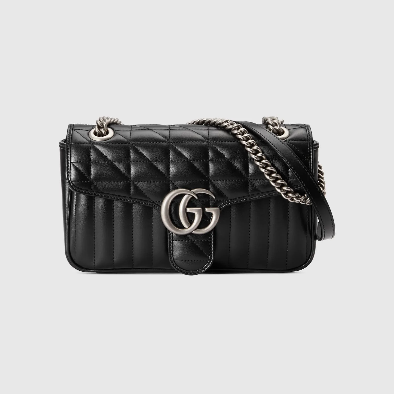Replica Designer Bags Gucci replica GG Marmont small shoulder bag black