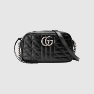 Replica Designer Bag GUCCI GG Marmont small shoulder bag black leather