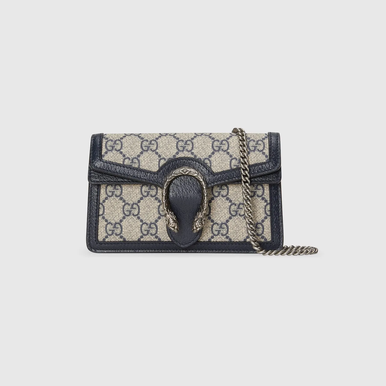 Replica Designer Bags Gucci replica Dionysus GG super mini bag beige and blue Supreme