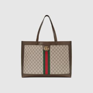 Replica Designer Bag GUCCI Ophidia soft GG Supreme medium tote beige and ebony