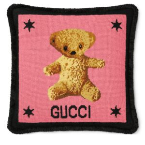 GUCCI Needlepoint cushion with teddy bear