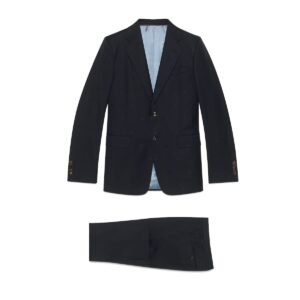 GUCCI Replica Designer Clothes Straight fit bee wool gabardine suit