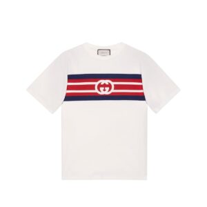 GUCCI Clothing Interlocking G stripe print T-shirt