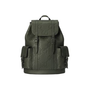 Replica Designer Bag GUCCI Jumbo GG backpack dark green leather