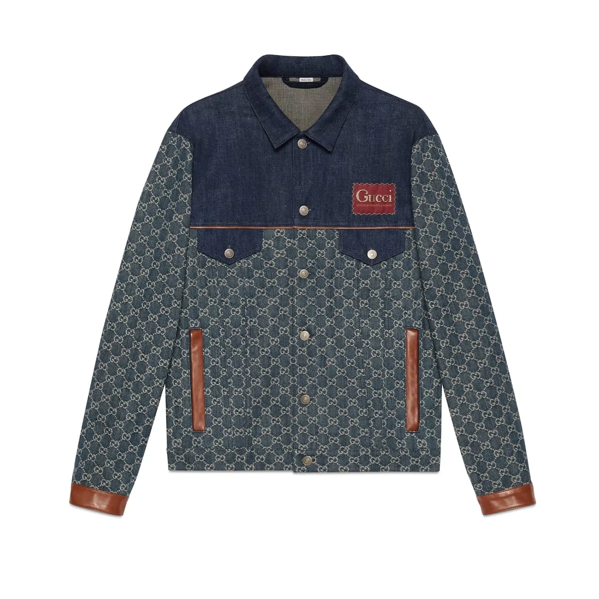 Gucci replica designer clothes Washed organic denim jacket
