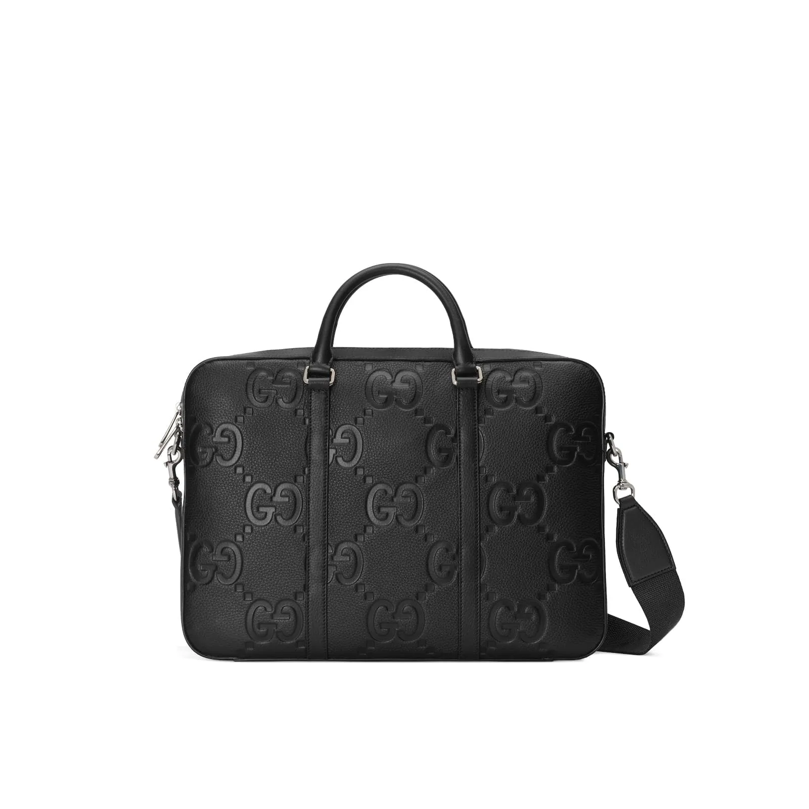 Replica Designer Bags Gucci Replica Bags Jumbo GG briefcase black leather