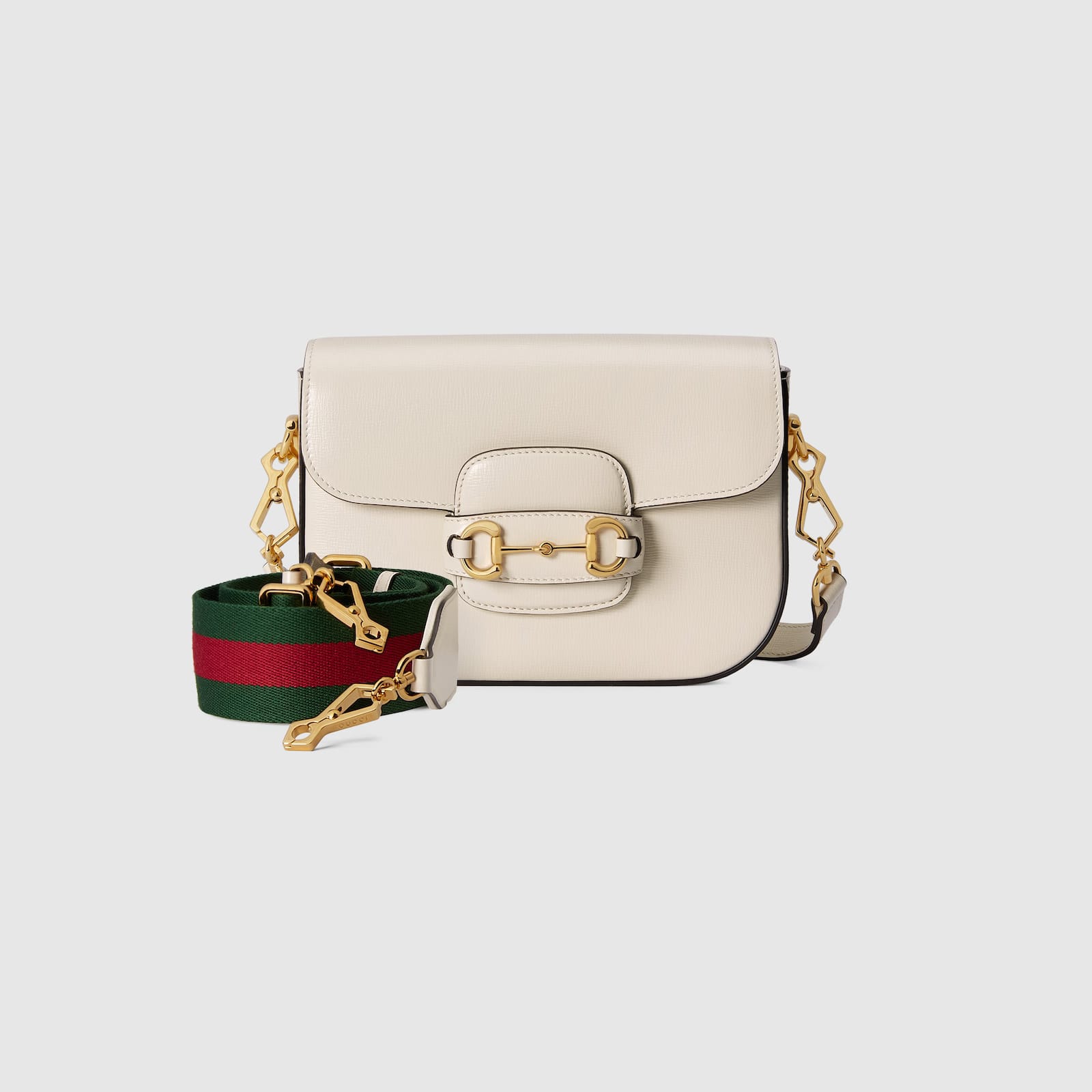 Replica Designer Bags Gucci replica Horsebit 1955 mini bag white leather