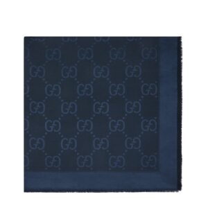 GUCCI GG jacquard silk wool shawl