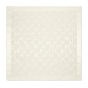 GUCCI GG jacquard silk wool shawl
