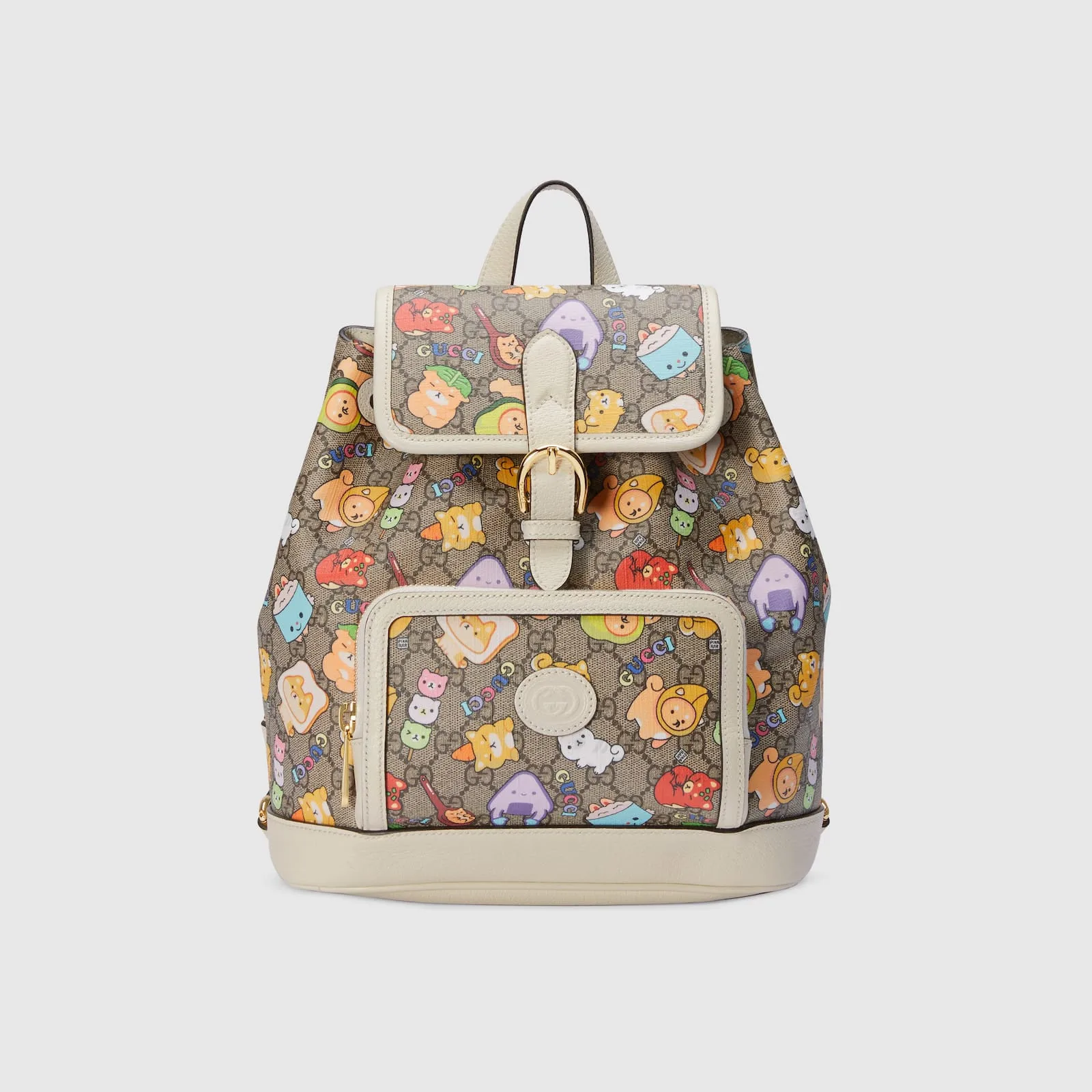 Replica Designer Bags Gucci replica animal print backpack beige and ebony Supreme