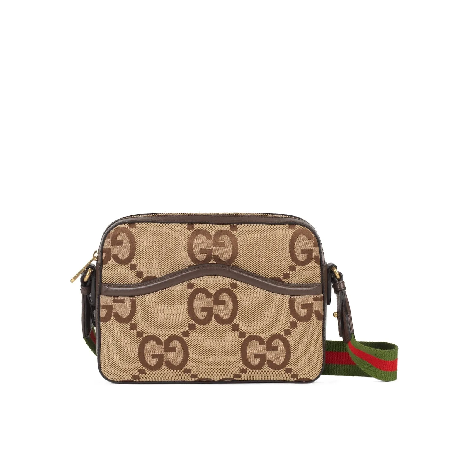 Replica Designer Bags Gucci Replica Bags Jumbo GG messenger bag camel and ebony GG Canvas