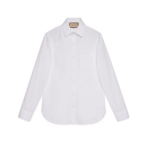 GUCCI Rep Clothing Cotton shirt with Double G embroidery