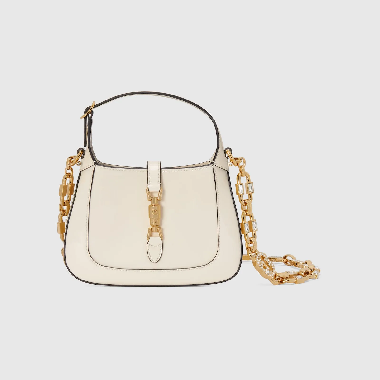 Replica Designer Bags Gucci replica Jackie 1961 mini shoulder bag white patent leather