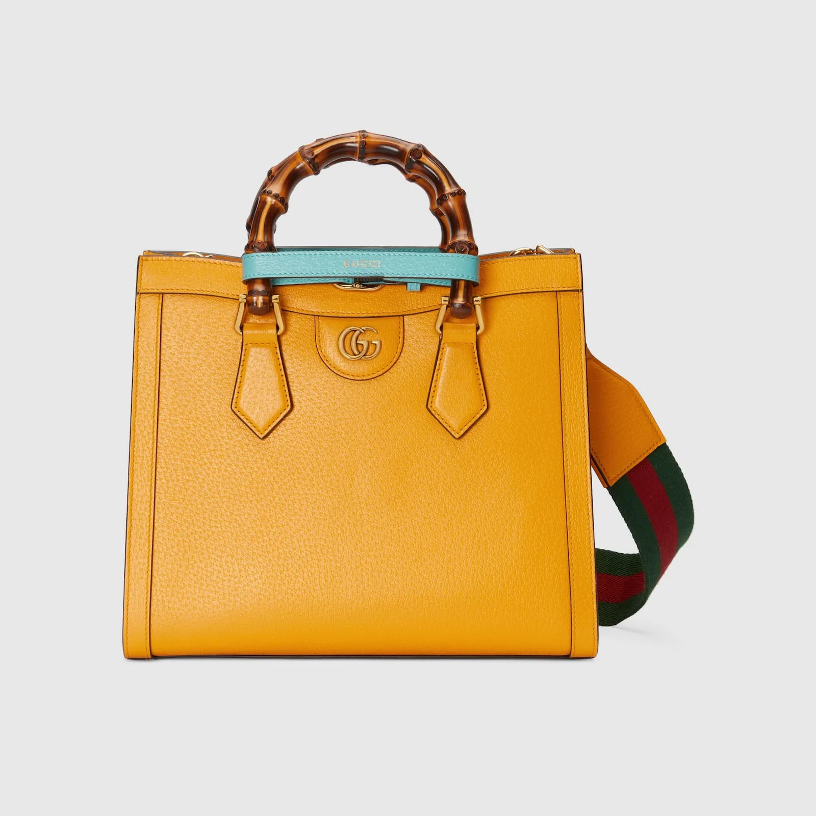Replica Designer Bags Gucci replica Diana small tote bag yellow leather