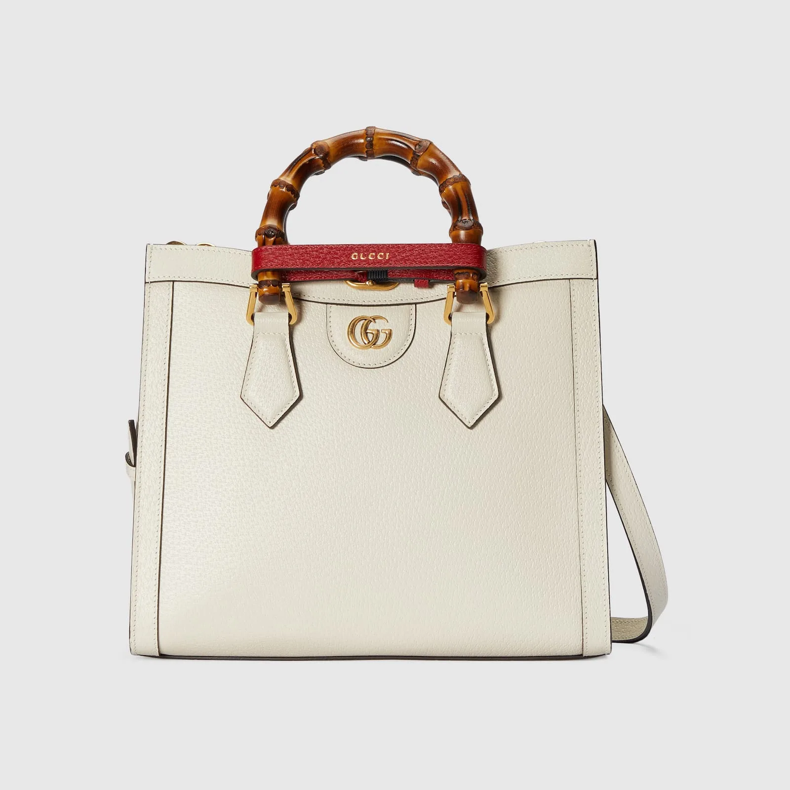 Replica Designer Bags Gucci replica Diana small tote bag white leather