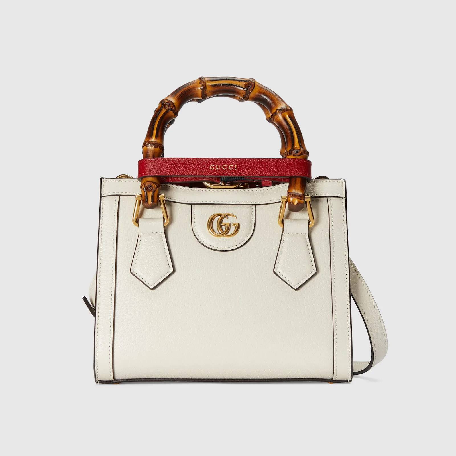 Replica Designer Bags Gucci replica Diana mini tote bag white leather