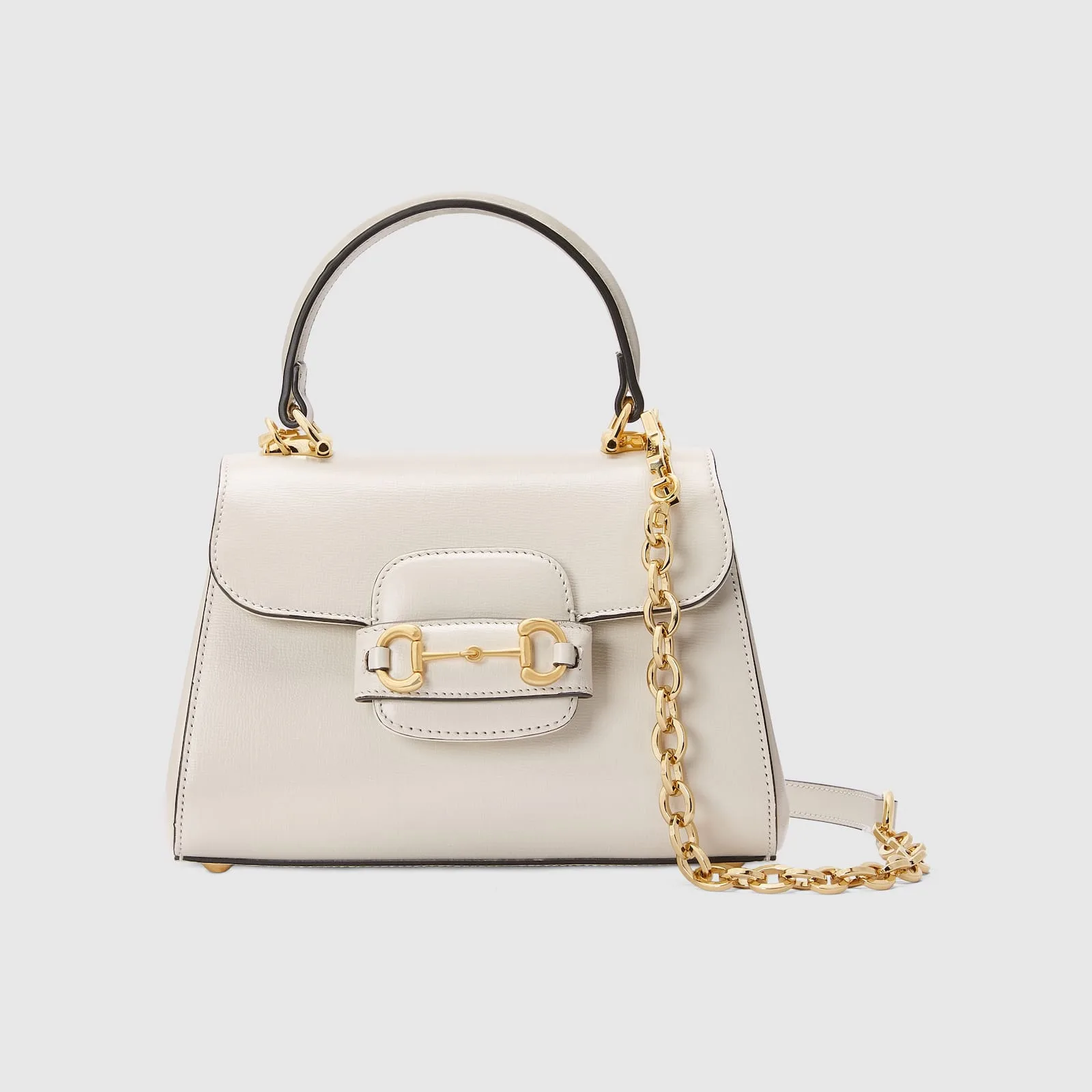 Replica Designer Bags Gucci replica Horsebit 1955 mini bag white leather