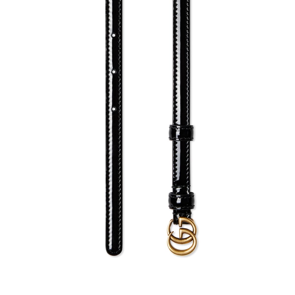 Fake Gucci belt Thin patent Double G