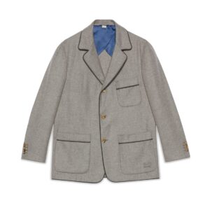 GUCCI Replica Designer Clothes Light cashmere twill formal jacket